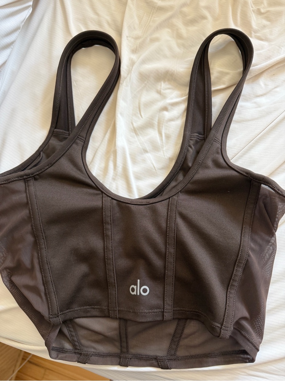 ALO Yoga Brown Cropped Sports Bra Top